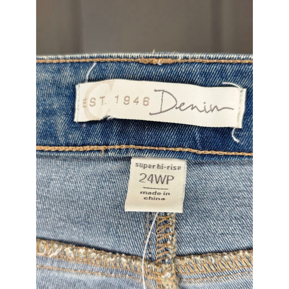 CATO Women's EST. 1946 Denim Plus 24W Blue Orange Embroidered Flare Jeans - Picture 5 of 7
